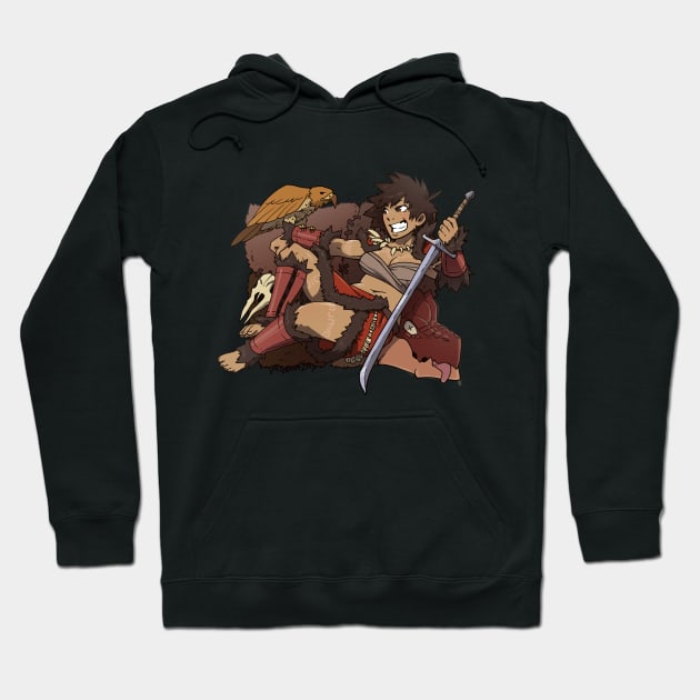 Barbarian Girl Hoodie by Viktormon